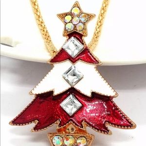 Betsey Johnson Red Christmas Tree Necklace